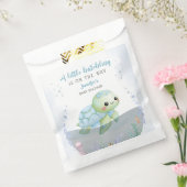 Zee Schildpad Hatchling Boy Blauw Baby shower Bedankzakje (Gezegeld)