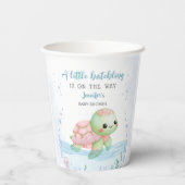 Zee Schildpad Hatchling Girl Baby shower Papier Papieren Bekers (Achterkant)
