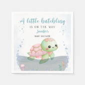 Zee Schildpad Hatchling Meisje Baby shower Papier  Servet (Voorkant)