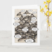 Zee Schildpad Hatchlings Van Ons Allemaal Verjaard Kaart (Gele Bloem)