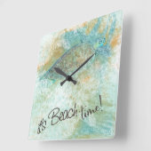 Zee schildpad Het is telkens een prijsopgave Vierkante Klok (Hoek)