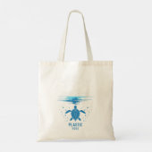 Zee schildpad houdt ons Zee plastic vrij 50 oceaan Tote Bag (Achterkant)