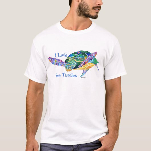 Zee schildpad houdt van schildpad t-shirt (Voorkant)