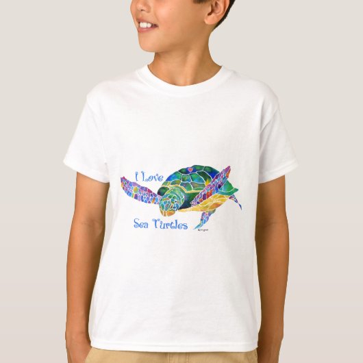 Zee schildpad houdt van schildpad t-shirt (Voorkant)