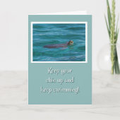 Zee schildpad houdt zwemmen kaart (Voorkant)