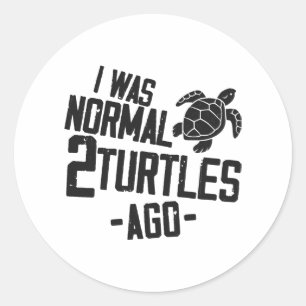 Zee schildpad I was normaal 2 Ronde Sticker