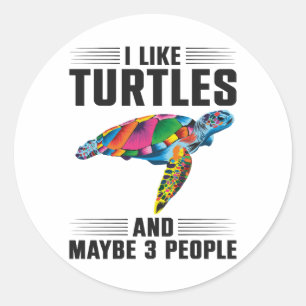 Zee schildpad ik hou van schildpadden ronde sticker