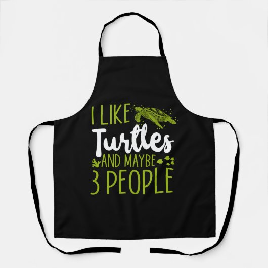 Zee schildpad ik hou van schildpadden schort (Voorkant)