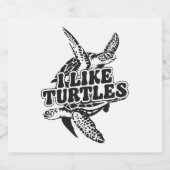 Zee schildpad ik hou van schildpadden sparkling wijnetiket (Enkel label)