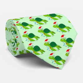 Zee schildpad in een Santa Hat Stropdas