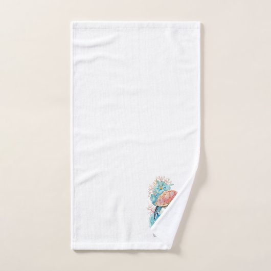 Zee schildpad in koraalrif bad handdoek (Handdoek)