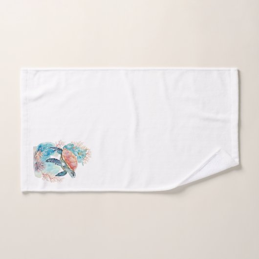 Zee schildpad in koraalrif bad handdoek (Handdoek)