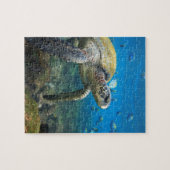 Zee schildpad in lagune Galapagos Legpuzzel (Horizontaal)