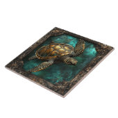 Zee Schildpad in  Lijst Tegeltje (Zijkant)