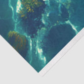 Zee Schildpad in Mooie Blauw Water Decoupage Tissuepapier (Detail)