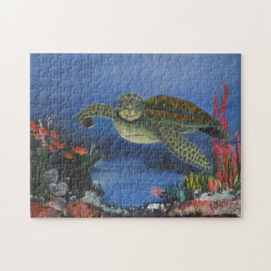 Zee schildpad in Paradise Puzzle Legpuzzel (Horizontaal)