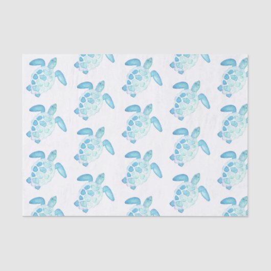 Zee Schildpad in pastel Tissuepapier (Voorkant)