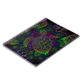 Zee schildpad in psychedelische multicolor kleuren notitieboek (Linkerzijde)