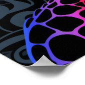 Zee schildpad in psychedelische multicolor kleuren poster (Hoek)