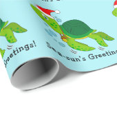 Zee schildpad in Santa Hat Ocean Kerstmis Cadeaupapier (Rol Hoek)
