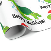 Zee schildpad in Santa Hat Prettige feestdagen T-S Cadeaupapier (Rol Hoek)