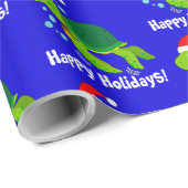 Zee schildpad in Santa Hat Prettige feestdagen T-S Cadeaupapier (Rol Hoek)