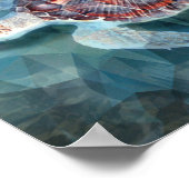 Zee schildpad in turkooisgolven poster (Hoek)