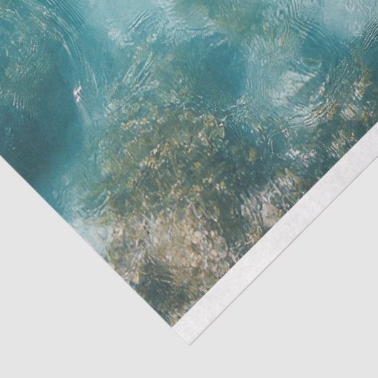 Zee Schildpad in Turquoise Oceaan Decoupage Tissuepapier (Detail)