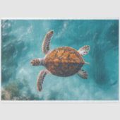 Zee Schildpad in Turquoise Oceaan Decoupage Tissuepapier (Voorkant)