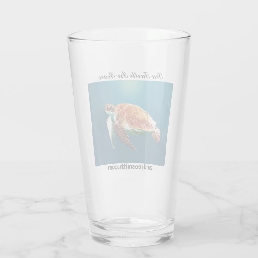 Zee schildpad in vrede - Drink glas (Achterkant)