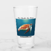 Zee schildpad in vrede - Drink glas (Voorkant)