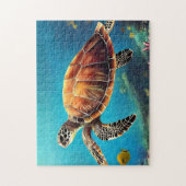 Zee schildpad in Waterverf Legpuzzel (Verticaal)