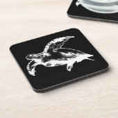 Zee schildpad in wit bier onderzetter (Linkerzijde)