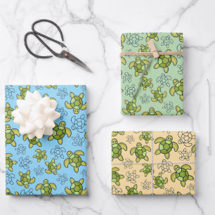 Zee Schildpad Inpakpapier, Cadeaupapier met Zeelev