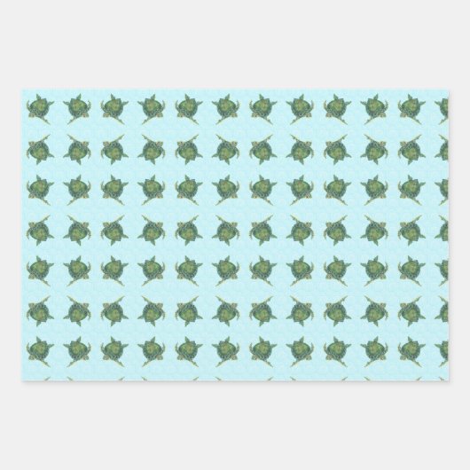 Zee, schildpad inpakpapier vel (Voorkant 2)