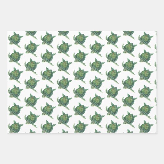 Zee, schildpad inpakpapier vel (Voorkant)