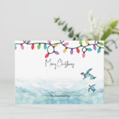 Zee Schildpad Kerst Flat Holiday Kaart (Staand voorkant)