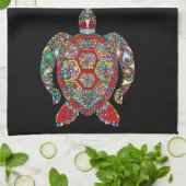 zee schildpad keukenhanddoek (Gevouwen)