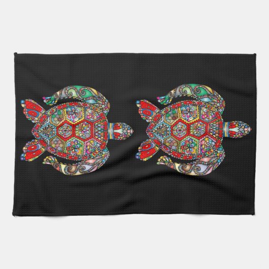 zee schildpad keukenhanddoek (Horizontaal)