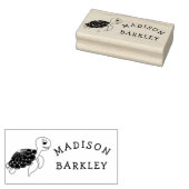 Zee Schildpad Kind Leuke Oceaan Dieren Naam Rubberstempel (Gestempeld)