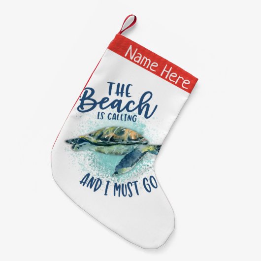 zee schildpad kleine kerstsok (Voorkant (Hangend))