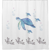 Zee schildpad, kleurrijk, vun, Natuur Douchegordijn (Voorkant)