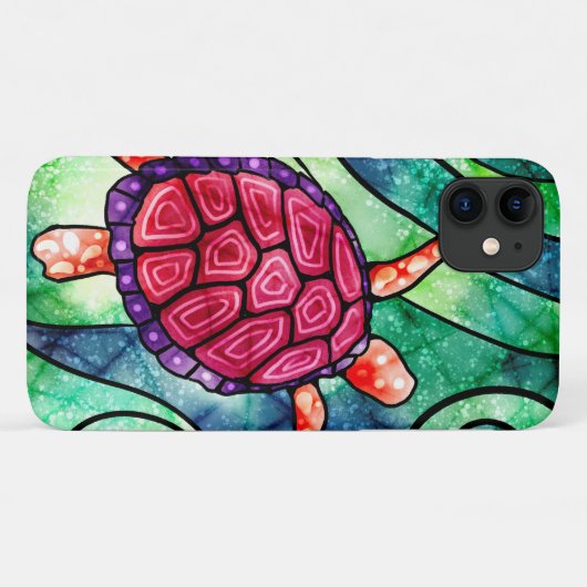 Zee Schildpad Kleurrijke Bright Tropical Case-Mate iPhone Case (Achterkant (horizontaal))