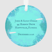 Zee schildpad koppel trouwt voor het eerst met ker ornament (achterkant)