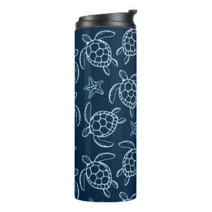 Zee Schildpad Kunstontwerp Tumbler Thermosbeker
