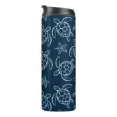 Zee Schildpad Kunstontwerp Tumbler Thermosbeker (Geroteerd rechts)