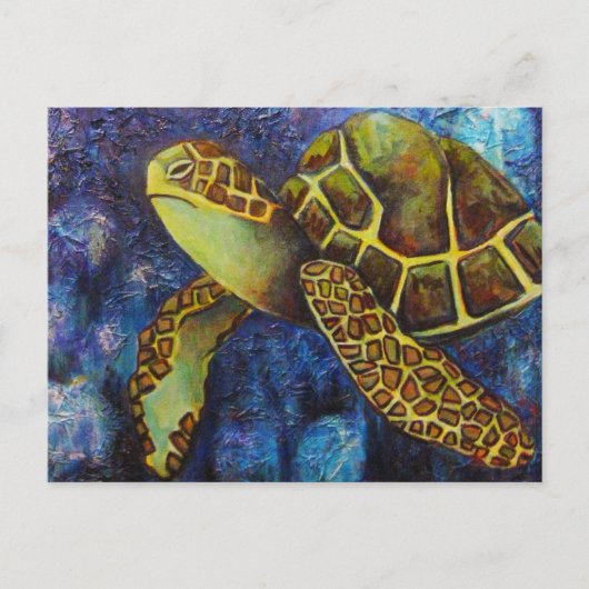 Zee schildpad, kunstproducten voor textiel briefkaart (Voorkant)