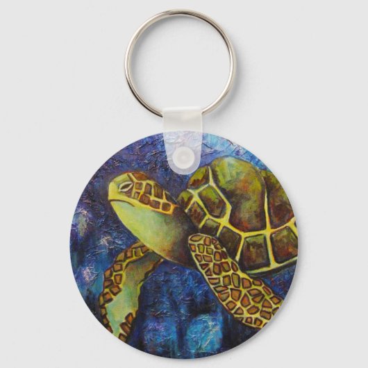 Zee schildpad, kunstproducten voor textiel sleutelhanger (Voorkant)