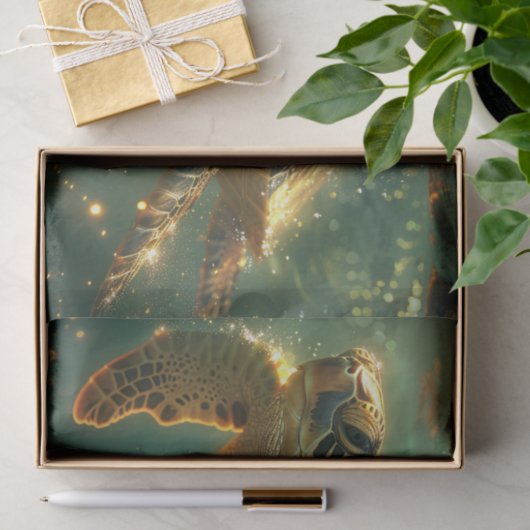 Zee schildpad kust chique decoupage tissuepapier (Geschenk)