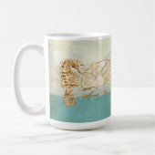 Zee Schildpad Kust Ocean Beach Moderne Waterverf Koffiemok (Links)